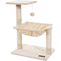 FEANDREA Compacto Árbol para Gatos Rascador con Nido Cuadrado Bola de Juego 70 cm Color Beige PCT82M